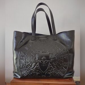 Balmain Leather Medallion Shopper Tote